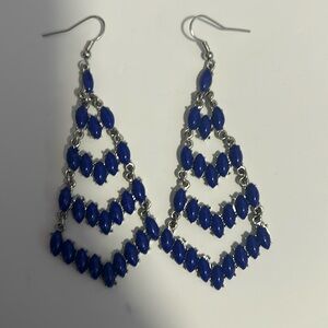 Blue/Silver Dangly earrings